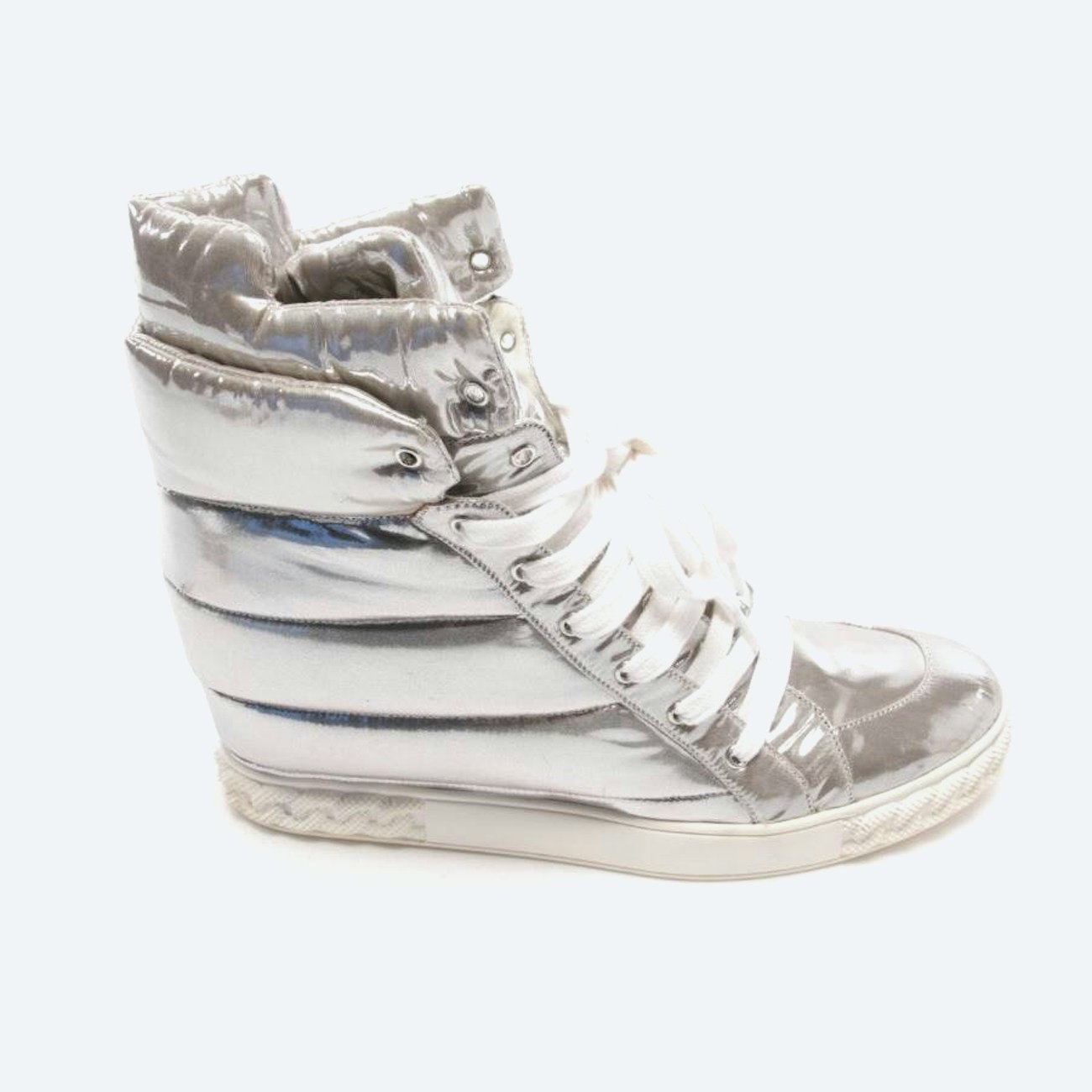 Image 1 of High-Top Sneakers EUR 40.5 Silver in color Metallic | Vite EnVogue