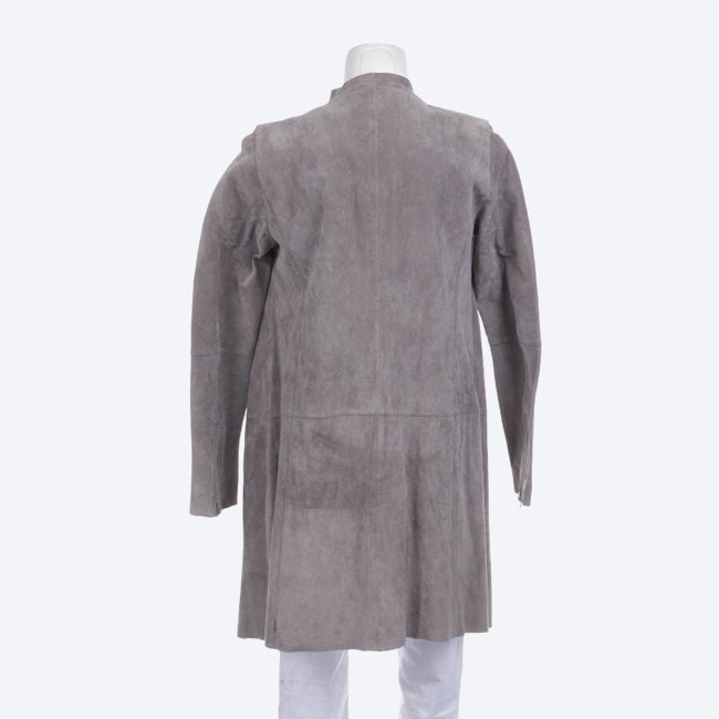 Image 2 of Leather Coat S Lightgray in color Gray | Vite EnVogue