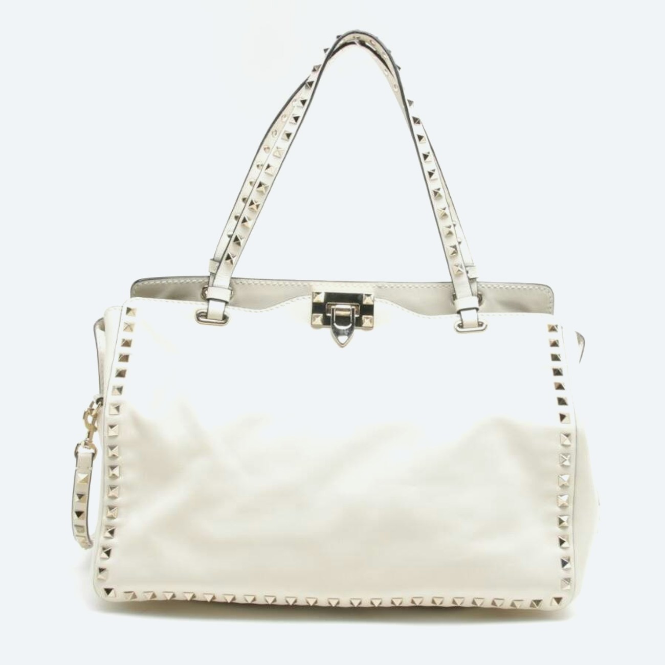 Image 1 of Rockstud Handbag Beige in color White | Vite EnVogue
