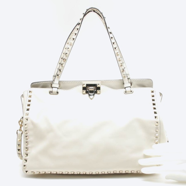 Image 4 of Rockstud Handbag Beige in color White | Vite EnVogue