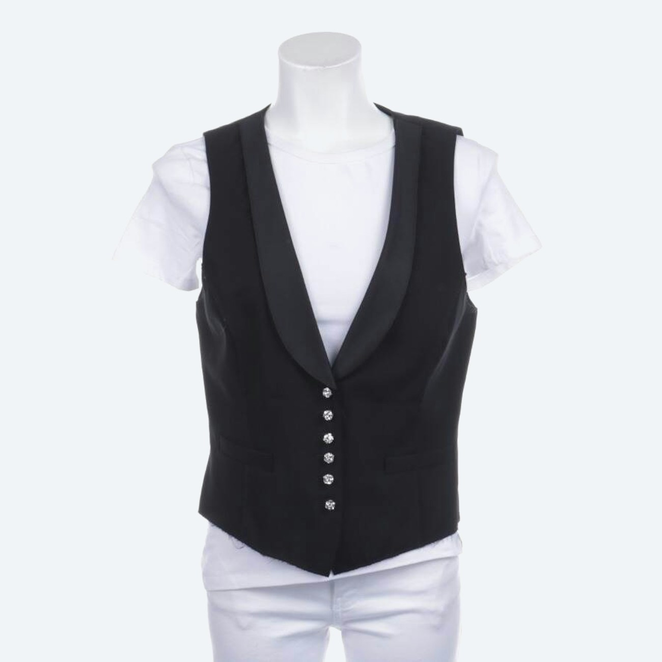 Image 1 of Wool Vest 40 Black in color Black | Vite EnVogue