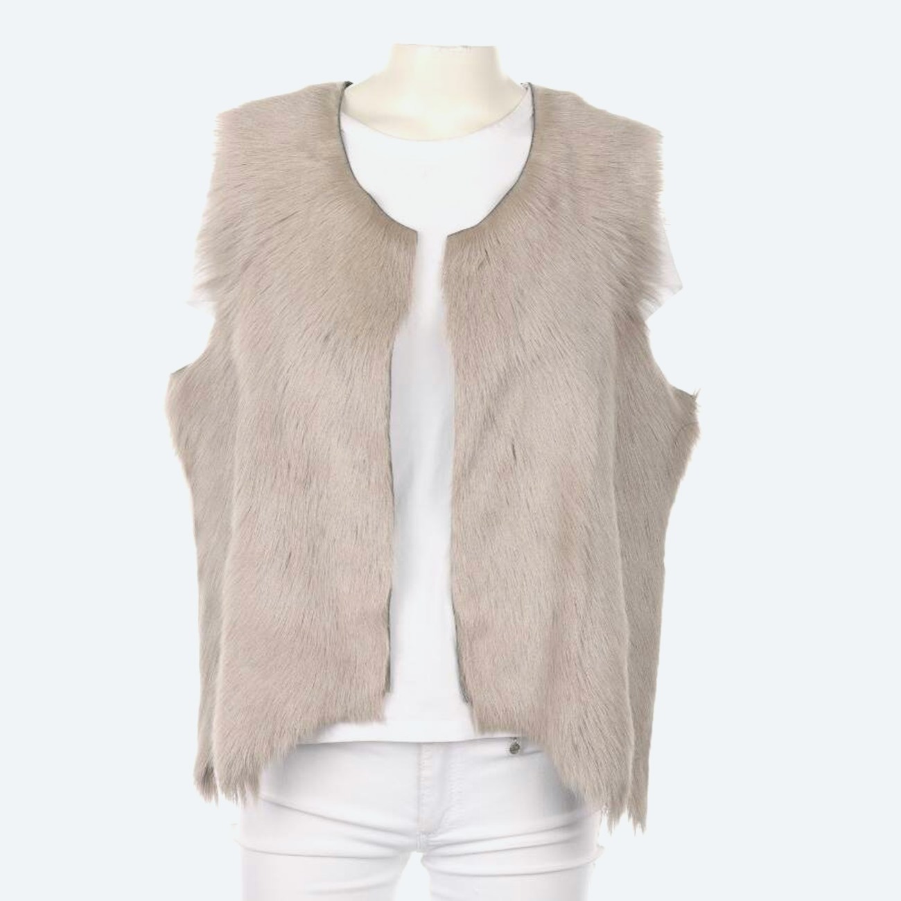 Image 1 of Fur Vest 44 Light Gray in color Gray | Vite EnVogue