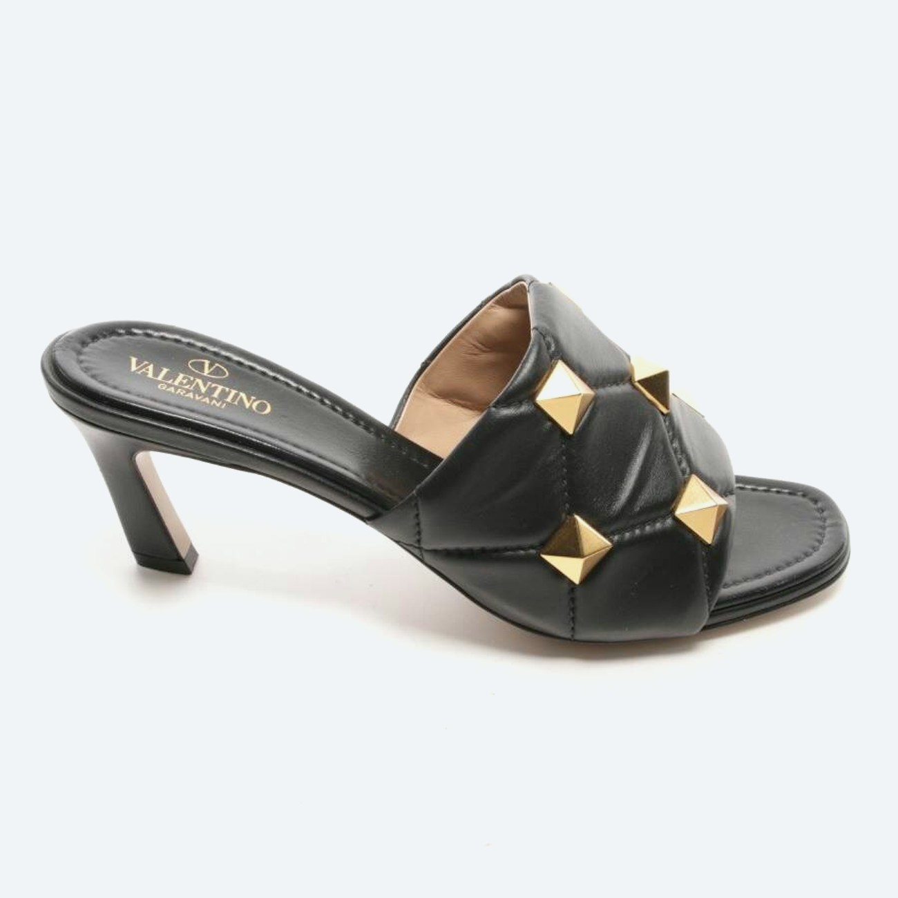Image 1 of Rockstud Heeled Sandals EUR 40.5 Black in color Black | Vite EnVogue