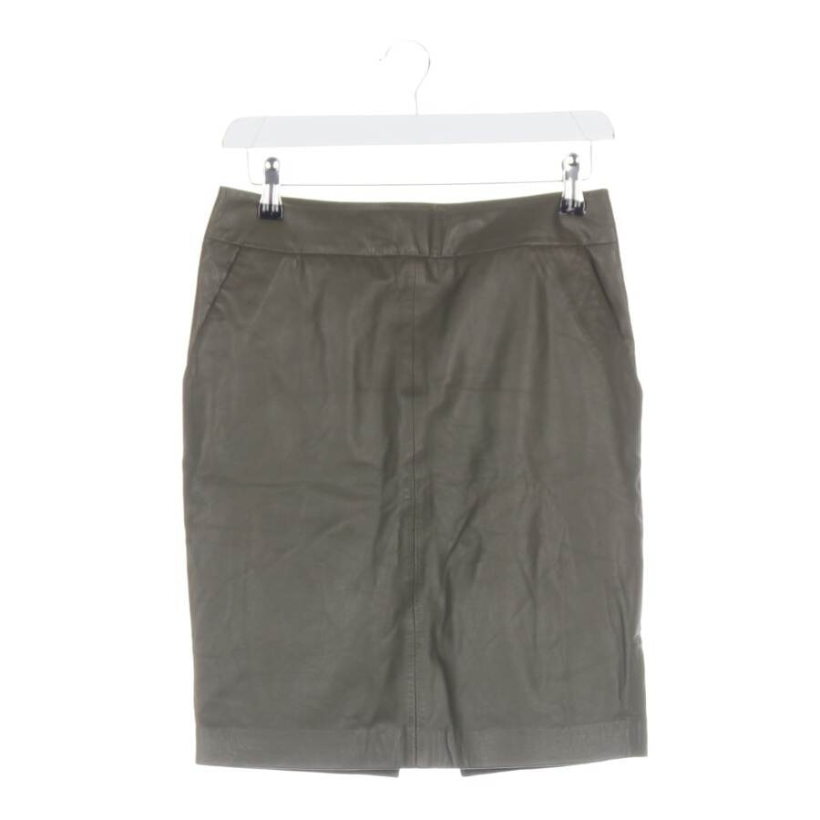Image 1 of Leather Skirt 34 Olive Green in color Green | Vite EnVogue