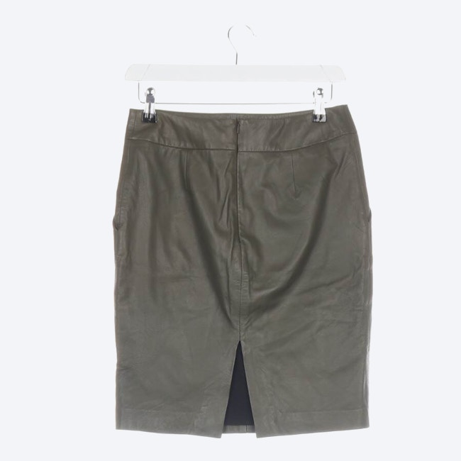Image 2 of Leather Skirt 34 Olive Green in color Green | Vite EnVogue