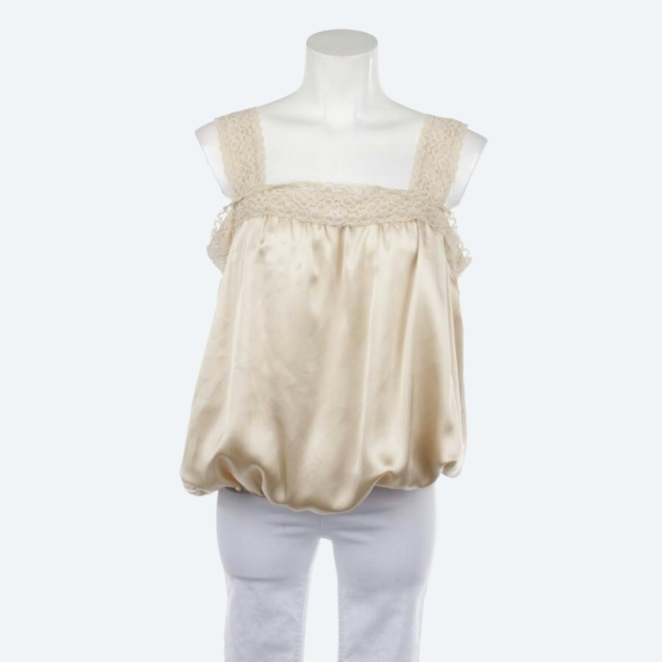 Image 1 of Silk Top 46 Beige in color White | Vite EnVogue