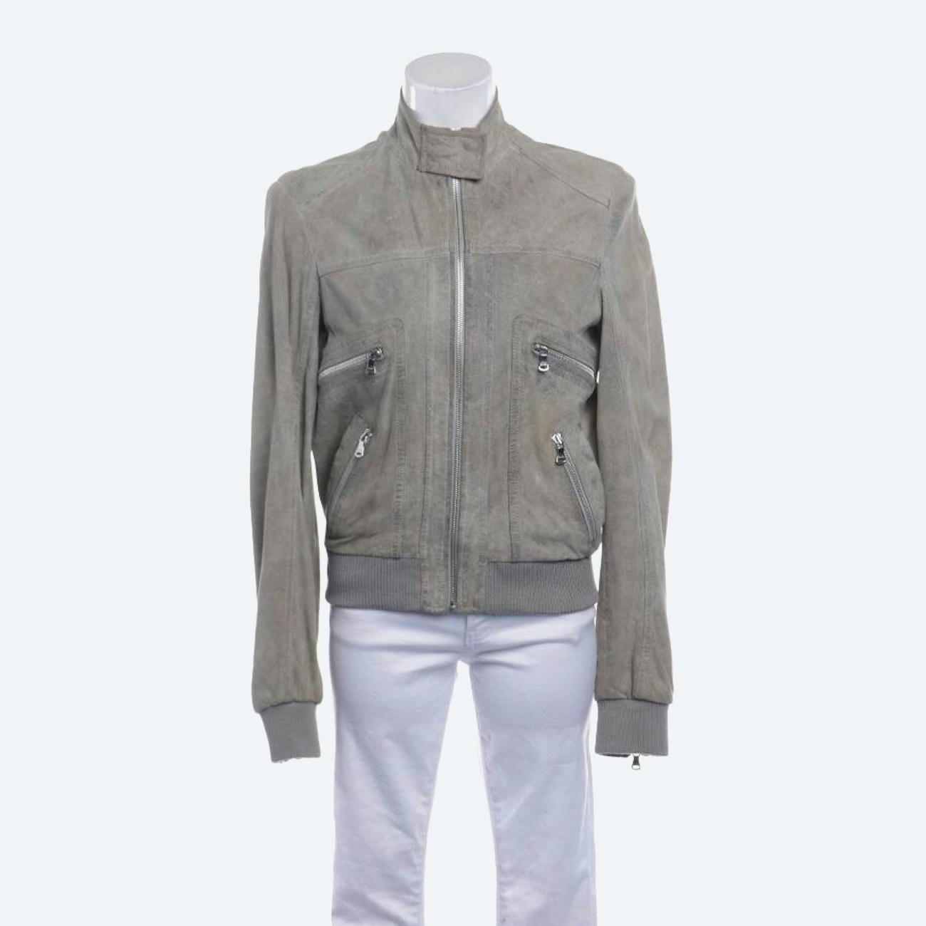 Image 1 of LeatherJacket 36 Light Gray in color Gray | Vite EnVogue