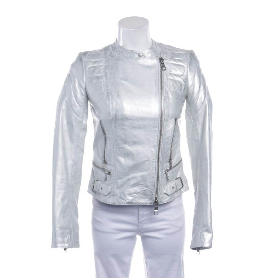 Image 1 of LeatherJacket XS Silver in color Metallic | Vite EnVogue