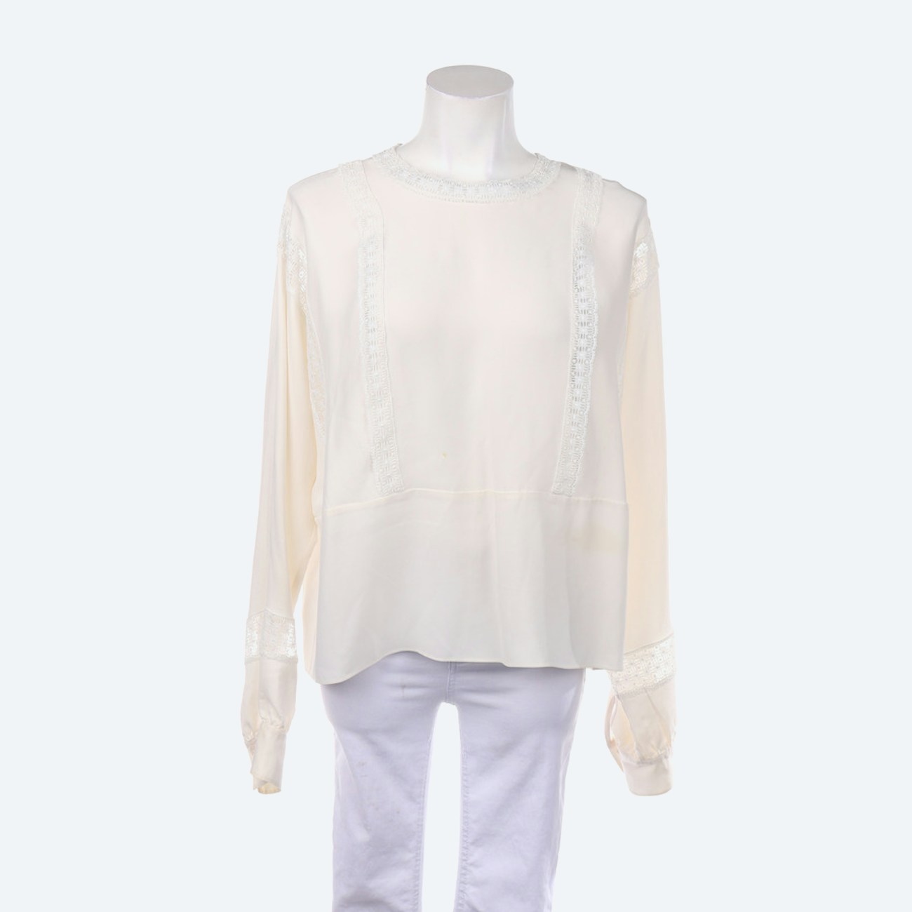 Image 1 of Silk Blouse 40 White in color White | Vite EnVogue