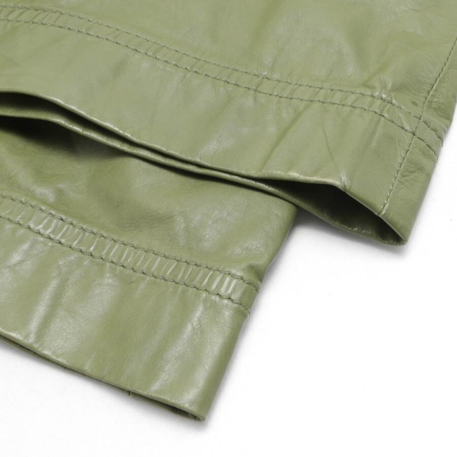 Image 3 of Leather Bermuda 34 Olive Green in color Green | Vite EnVogue