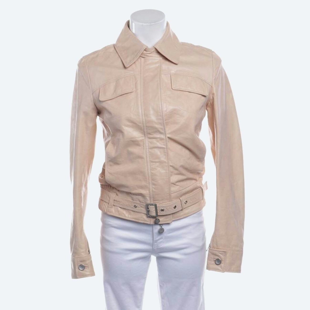 Image 1 of LeatherJacket 36 Peach in color Yellow | Vite EnVogue