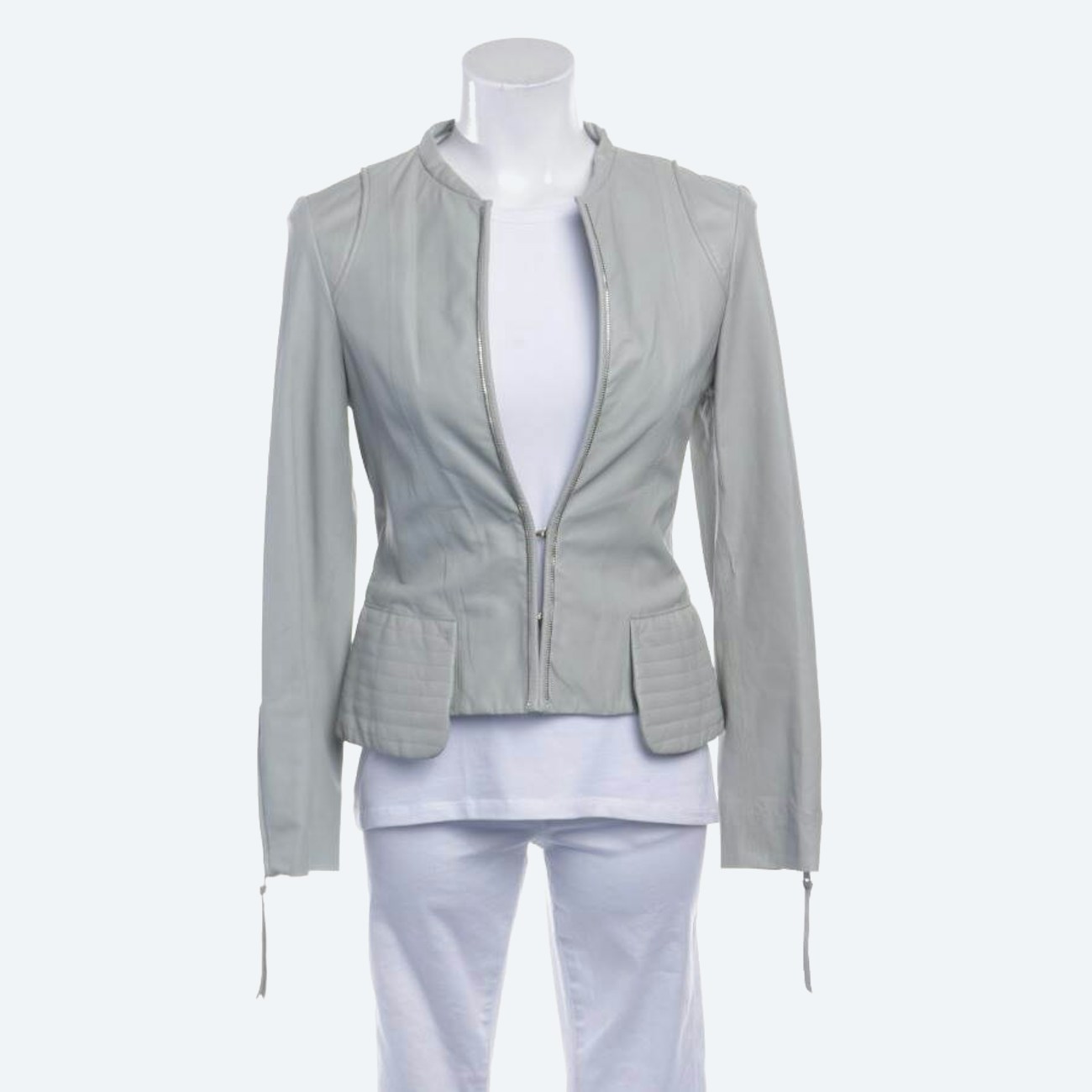 Image 1 of LeatherJacket 36 Light Gray in color Gray | Vite EnVogue