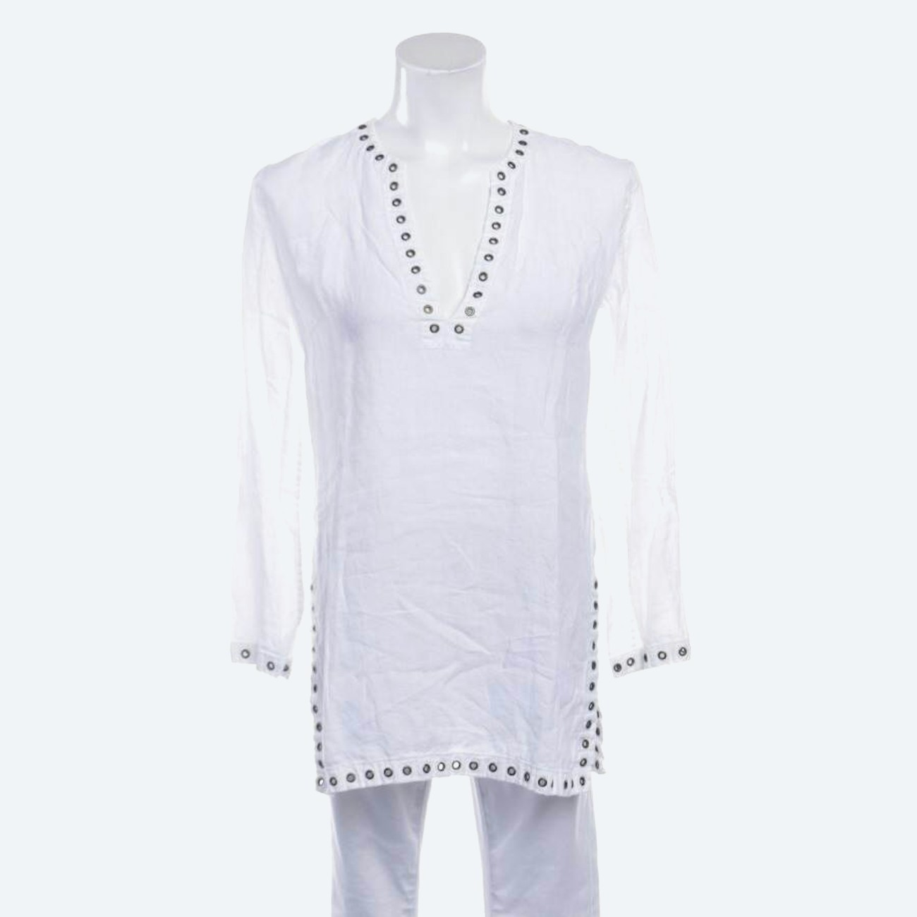 Image 1 of Linen Blouse 36 White in color White | Vite EnVogue
