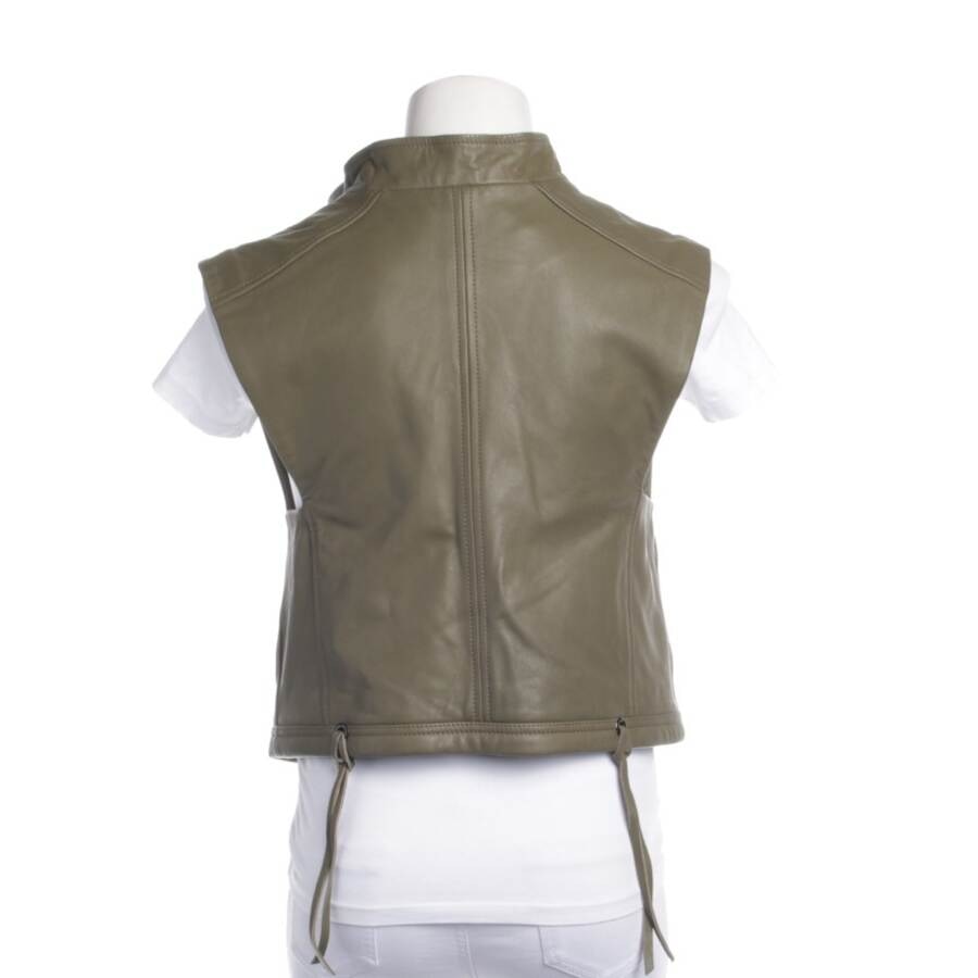 Image 2 of Leather Vest 34 Olive Green in color Green | Vite EnVogue