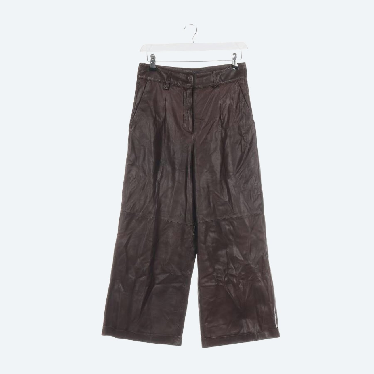 Image 1 of Leather Pants 34 Dark Brown in color Brown | Vite EnVogue
