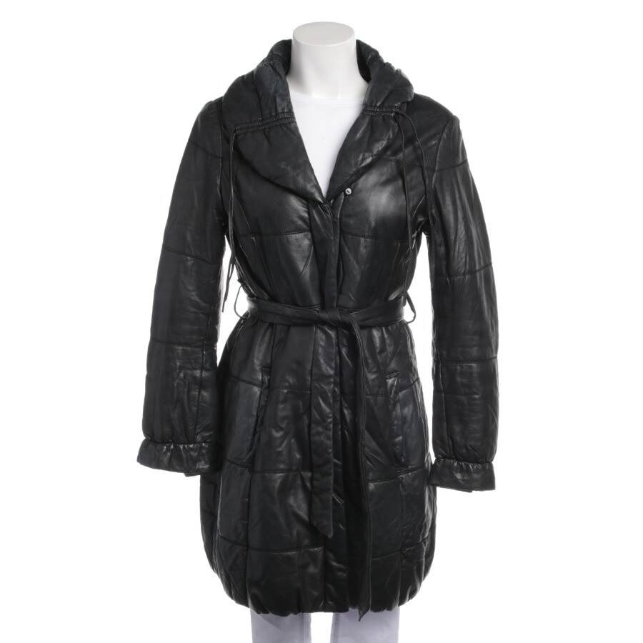 Image 1 of Leather Coat 38 Black in color Black | Vite EnVogue
