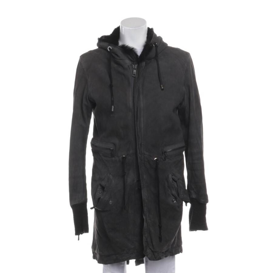 Image 1 of Leather Coat 38 Dark Gray in color Gray | Vite EnVogue