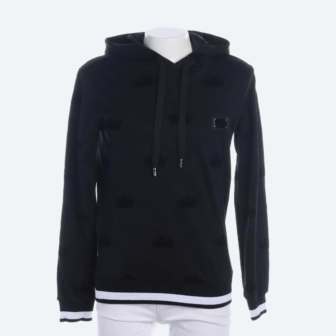 Image 1 of Hooded Sweatshirt 46 Black in color Black | Vite EnVogue