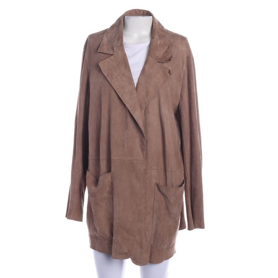 Image 1 of Leather Coat 44 Camel in color Brown | Vite EnVogue