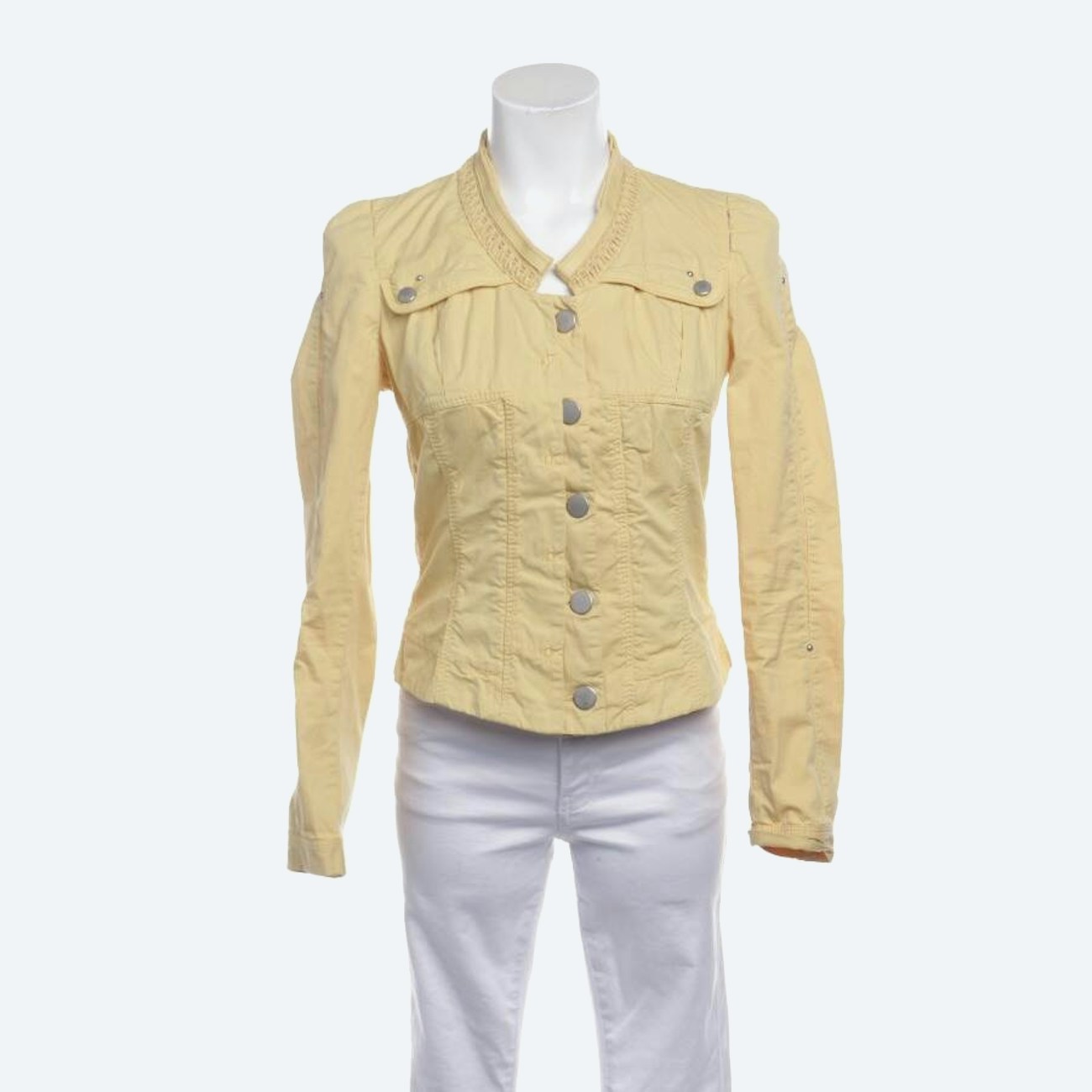 Image 1 of Jeans Jacket 36 Pastel Yellow in color Yellow | Vite EnVogue