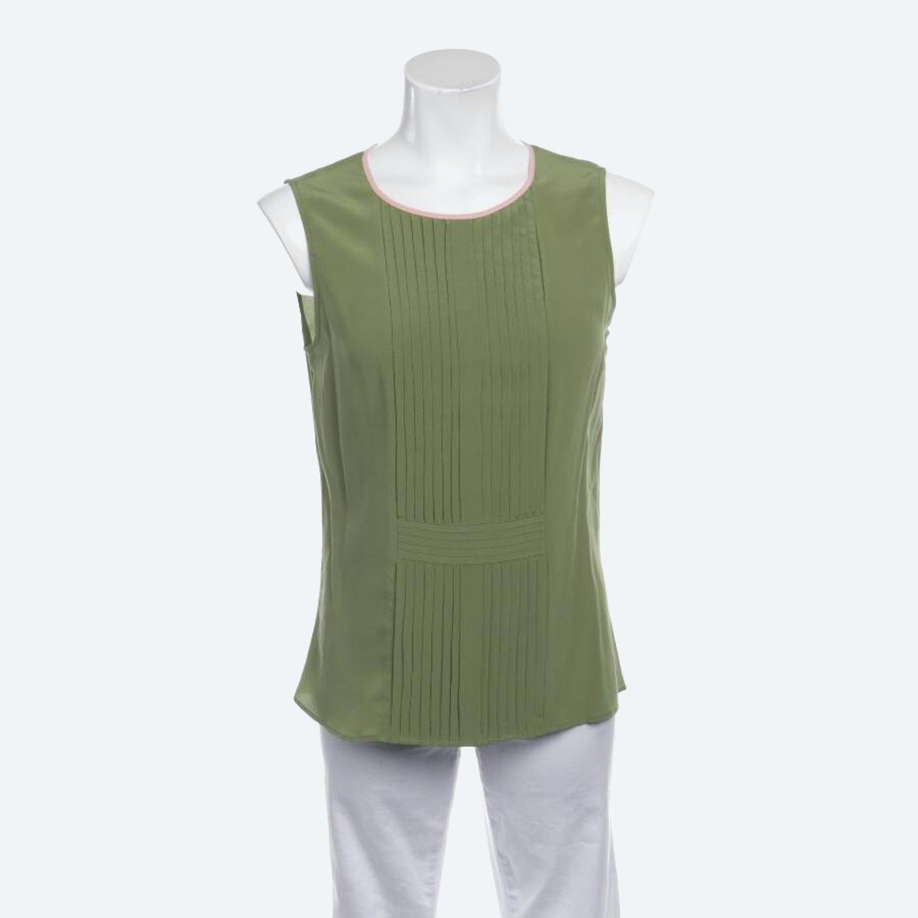 Image 1 of Silk Top S Olive Green in color Green | Vite EnVogue