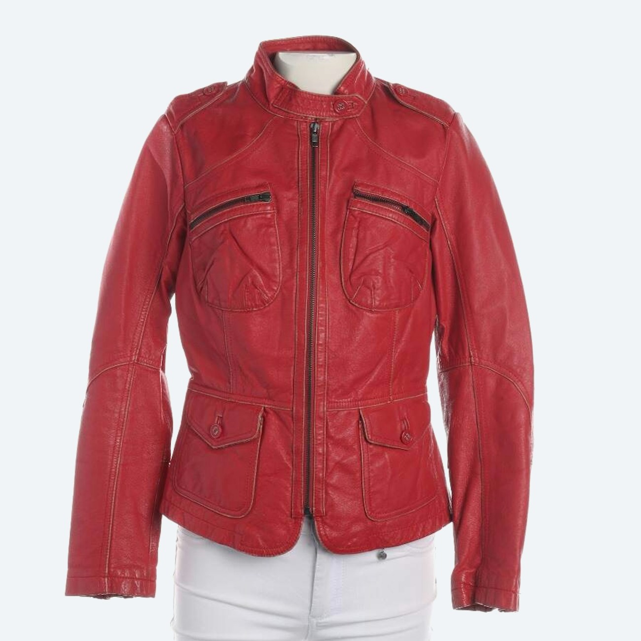 Image 1 of LeatherJacket S Red in color Red | Vite EnVogue