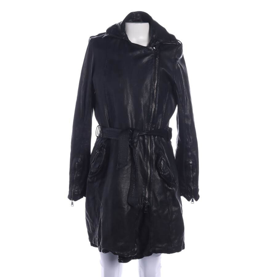 Image 1 of Leather Coat 40 Black in color Black | Vite EnVogue