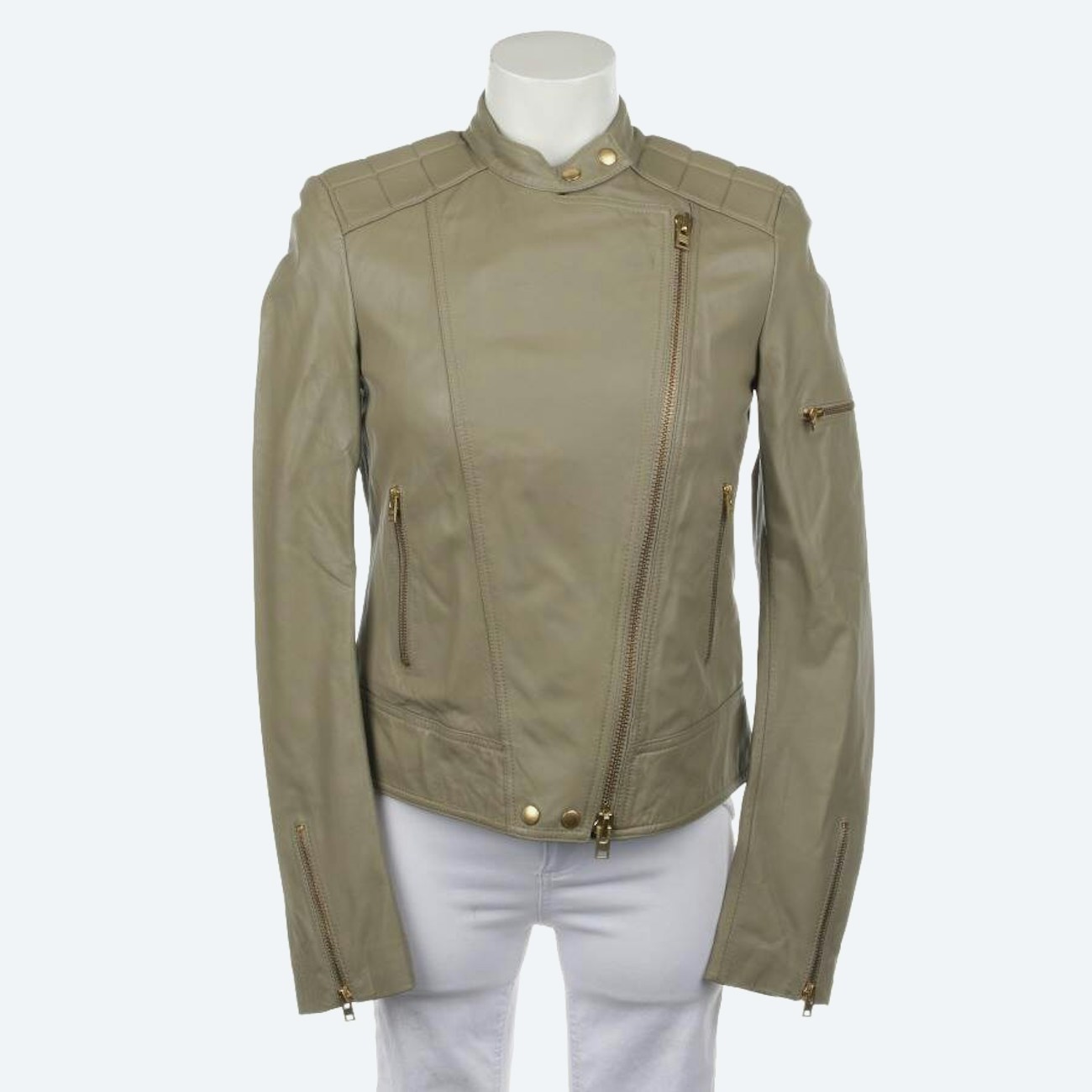Image 1 of LeatherJacket S Beige in color White | Vite EnVogue