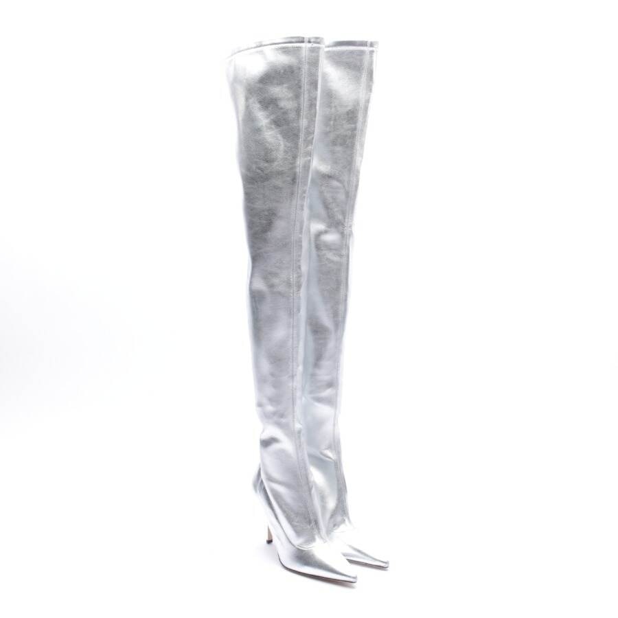 Image 2 of Overknee Boots EUR 37 Silver in color Metallic | Vite EnVogue
