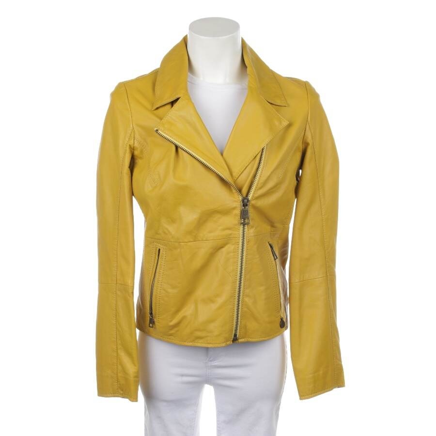 Image 1 of LeatherJacket 38 Pastel Yellow in color Yellow | Vite EnVogue