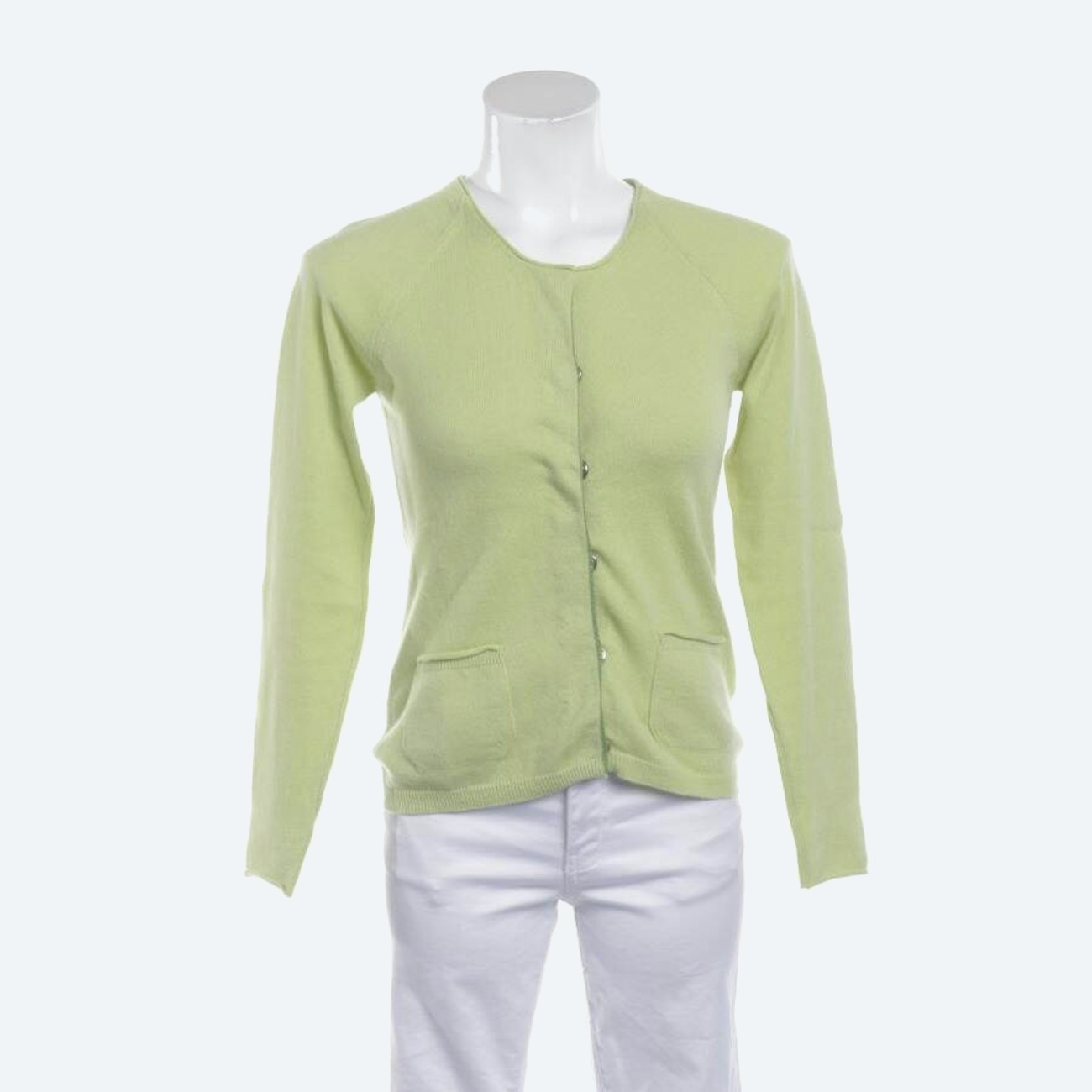 Image 1 of Cashmere Cardigan XS Light Green in color Green | Vite EnVogue