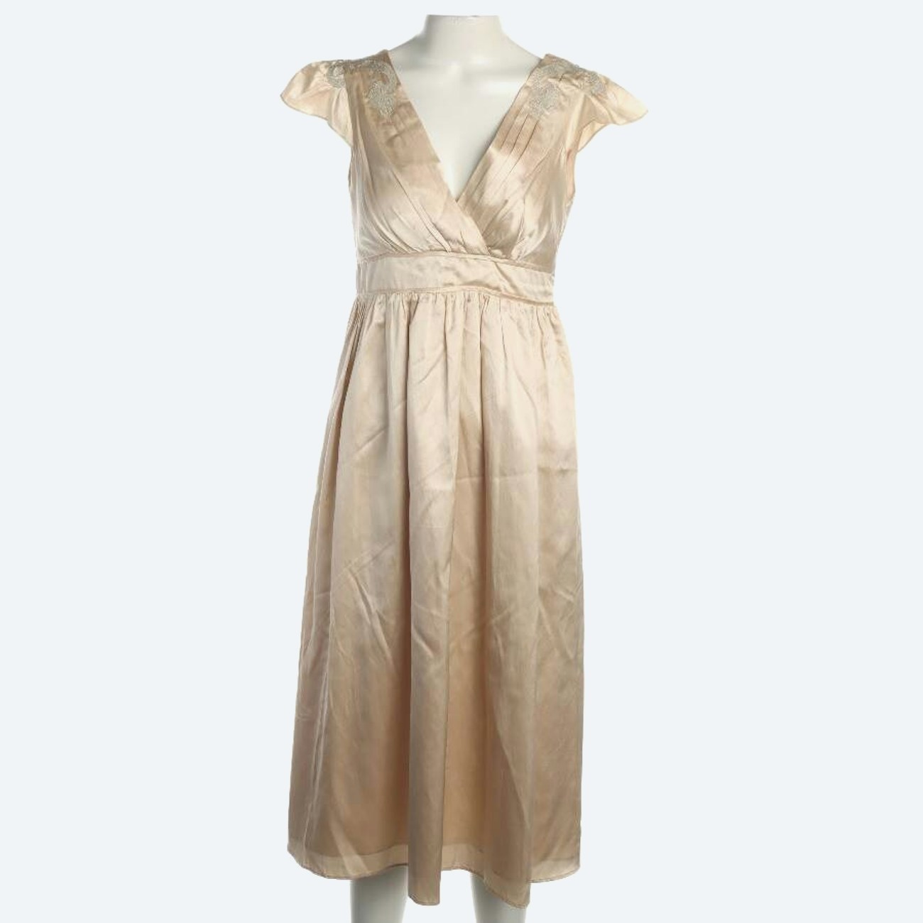 Image 1 of Silk Dress 38 Cream in color Brown | Vite EnVogue