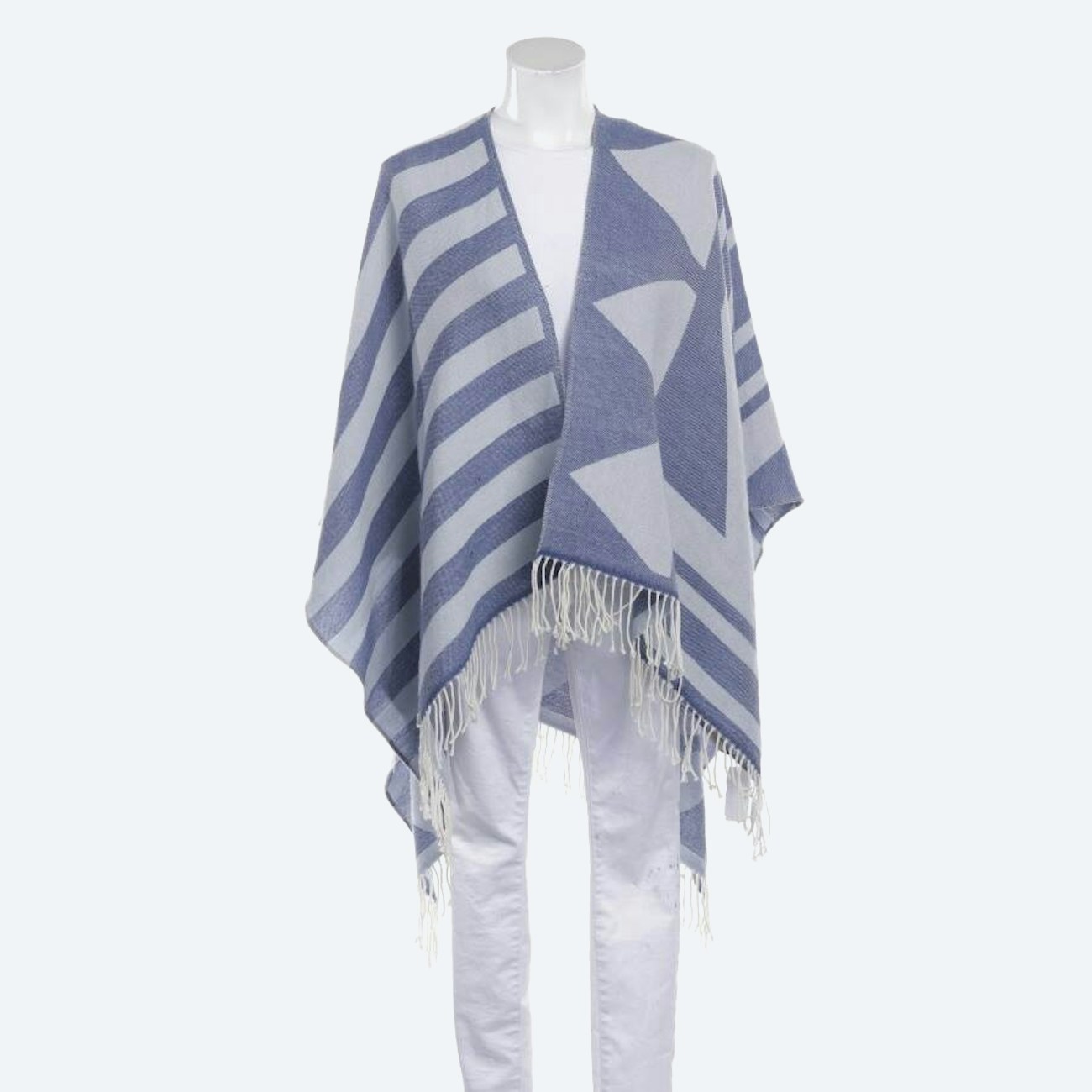 Image 1 of Wool Poncho Light Blue in color Blue | Vite EnVogue