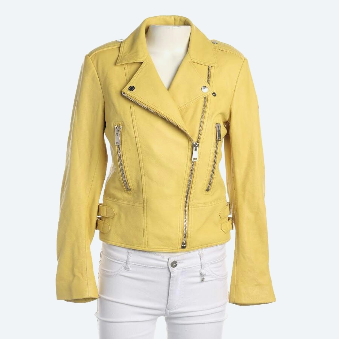 Image 1 of LeatherJacket 32 Mustard Yellow in color Yellow | Vite EnVogue
