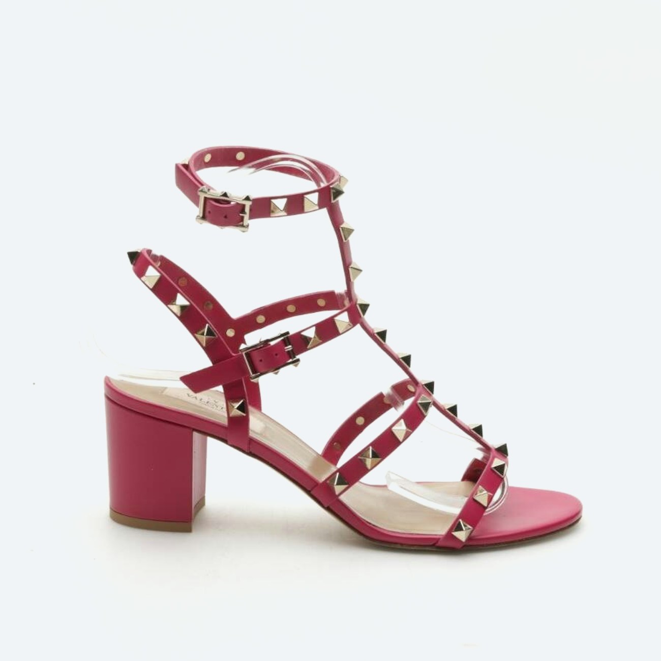 Image 1 of Rockstud Heeled Sandals EUR38 Pink in color Pink | Vite EnVogue