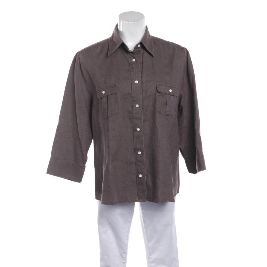 Image 1 of Linen Shirt 44 Dark Brown in color Brown | Vite EnVogue