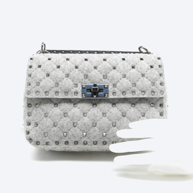 Image 4 of Rockstud Handbag Light Gray in color Gray | Vite EnVogue