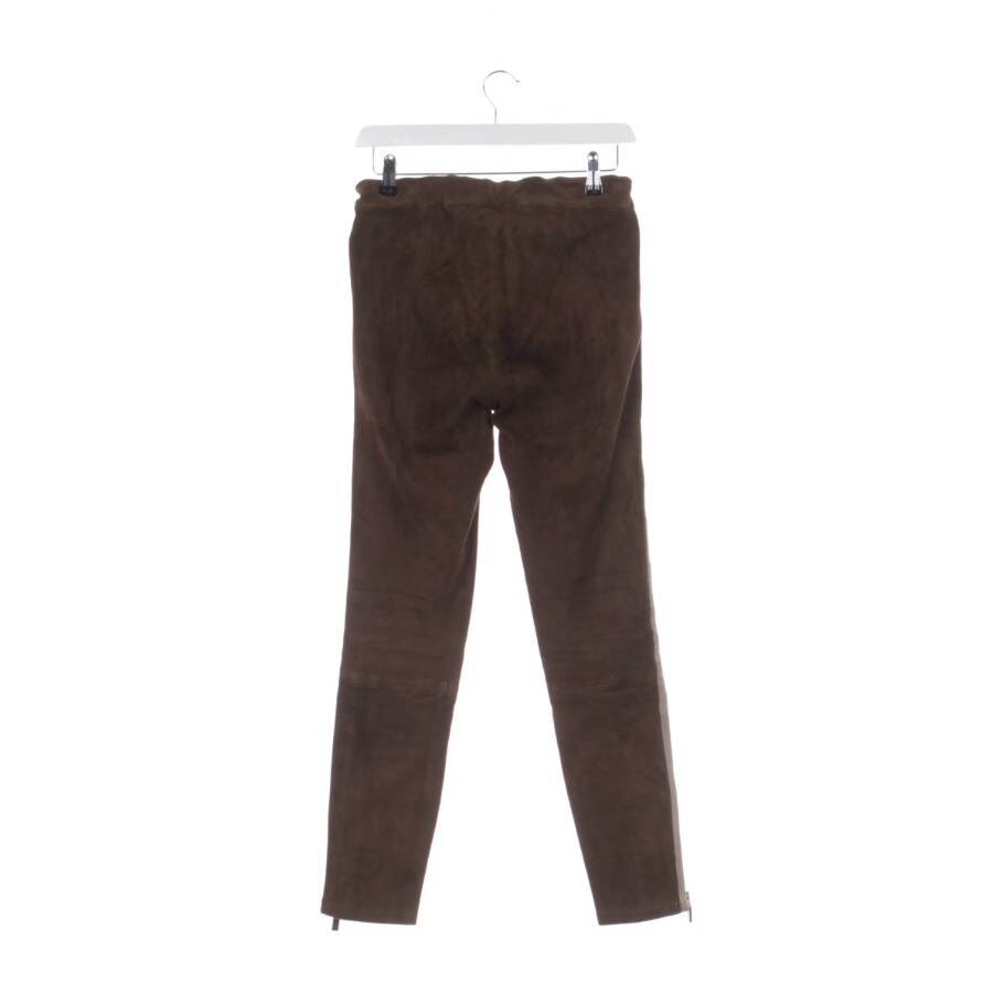 Image 2 of Leather Pants 36 Dark Brown in color Brown | Vite EnVogue