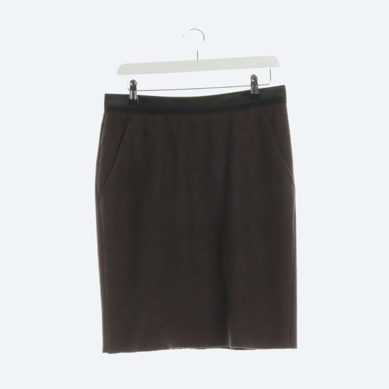 Image 1 of Wool Skirt 40 Dark Brown in color Brown | Vite EnVogue
