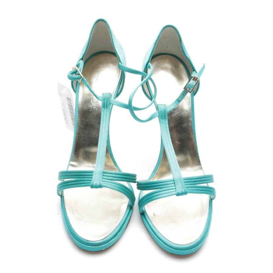 Image 2 of Heeled Sandals EUR 40.5 Turquoise in color Blue | Vite EnVogue