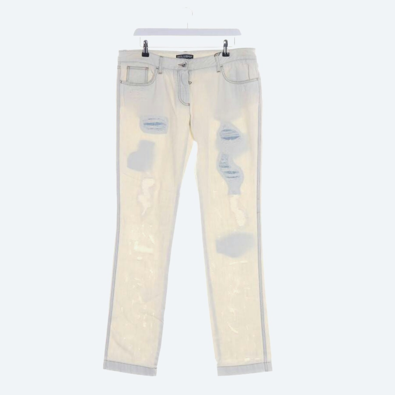 Image 1 of Jeans Straight Fit 48 Cream in color White | Vite EnVogue