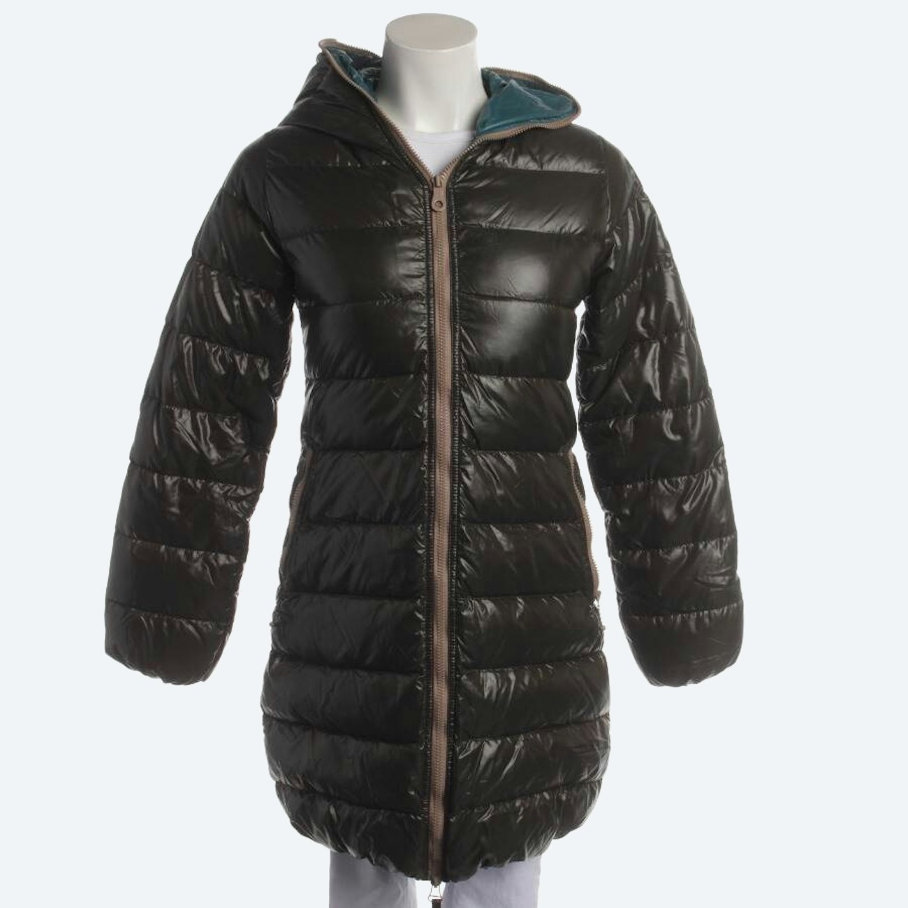Image 1 of Down Coat 34 Green in color Green | Vite EnVogue