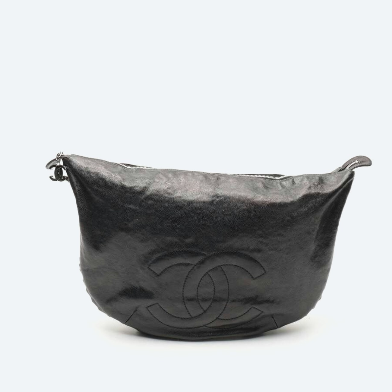 Bild 1 von Hobo Chain Bag Caviar Leather Schultertasche Schwarz in Farbe Schwarz | Vite EnVogue