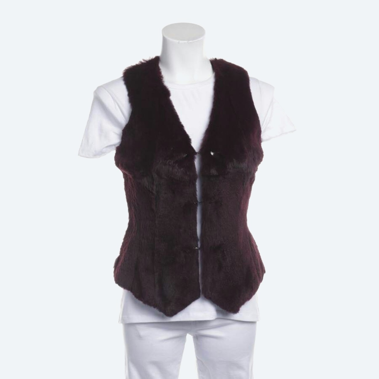 Image 1 of Fur Vest 36 Bordeaux in color Red | Vite EnVogue