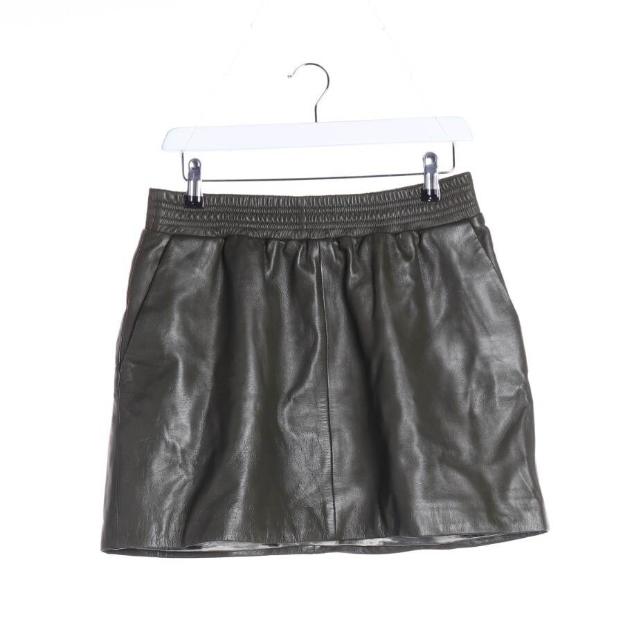 Image 1 of Leather Skirt 40 Olive Green in color Green | Vite EnVogue