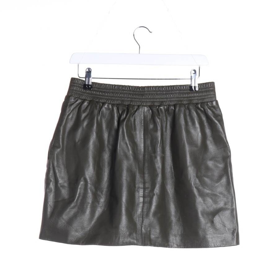 Image 2 of Leather Skirt 40 Olive Green in color Green | Vite EnVogue