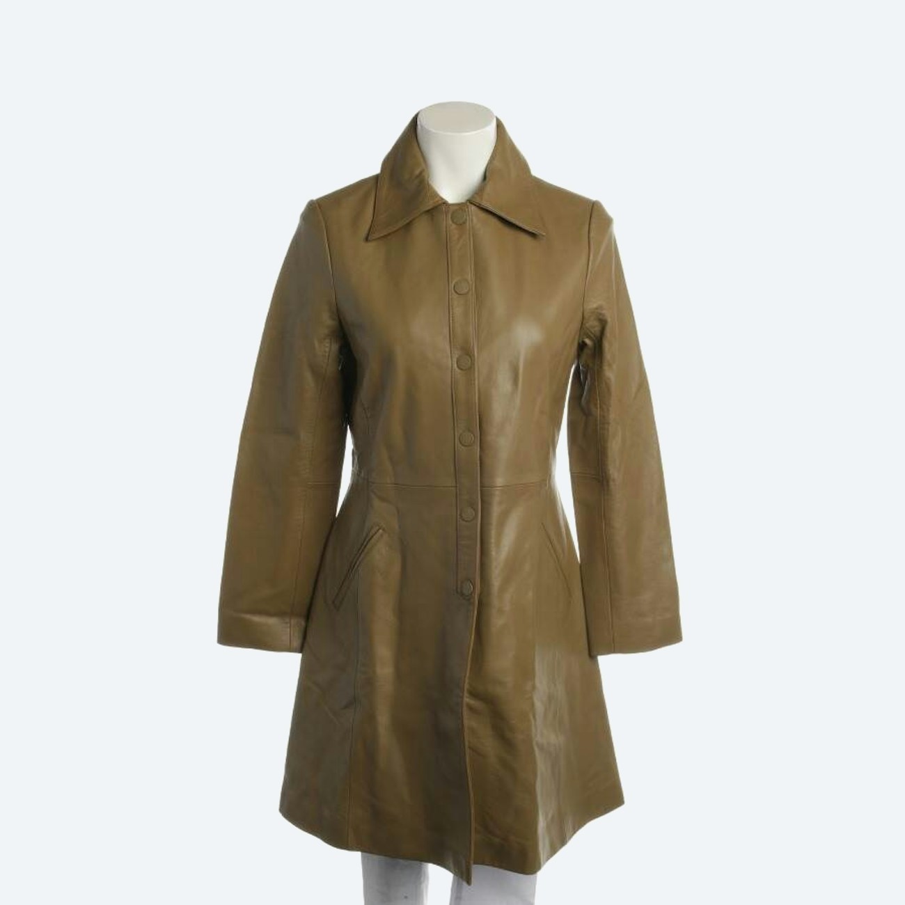 Image 1 of Leather Coat 34 Light Brown in color Brown | Vite EnVogue