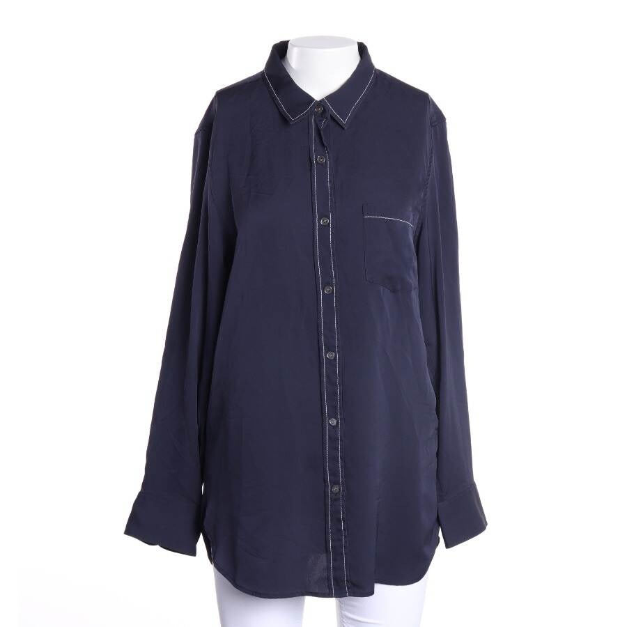 Image 1 of Silk Shirt L Navy in color Blue | Vite EnVogue