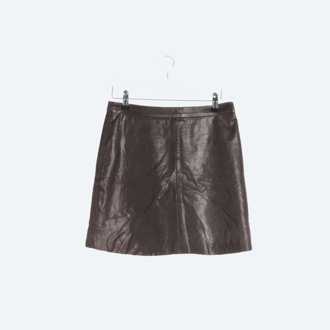 Image 1 of Leather Skirt 34 Dark Brown in color Brown | Vite EnVogue