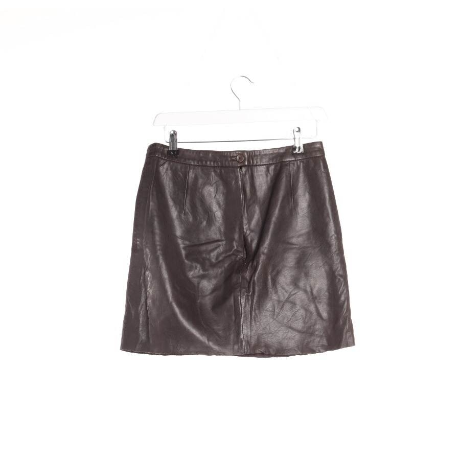 Image 2 of Leather Skirt 34 Dark Brown in color Brown | Vite EnVogue